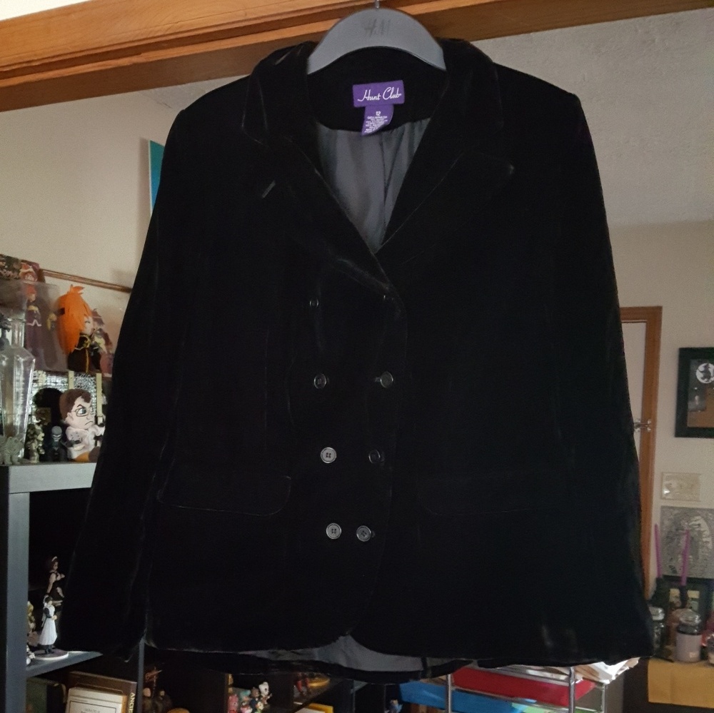 Hunt Club Black Velvet Blazer